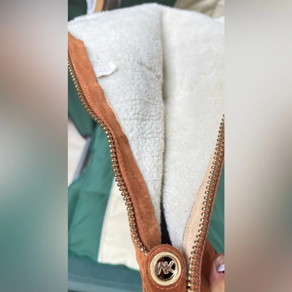 Michael Kors suede boots with a zipper on the back